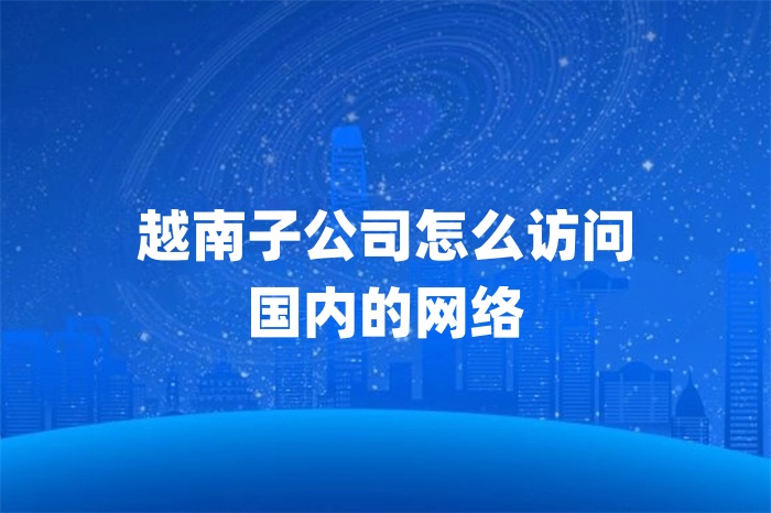越南子公司怎么訪問國內的網絡