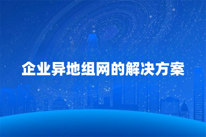 企業異地組網的解決方案