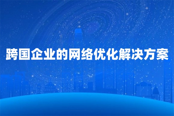 跨國企業的網絡優化解決方案